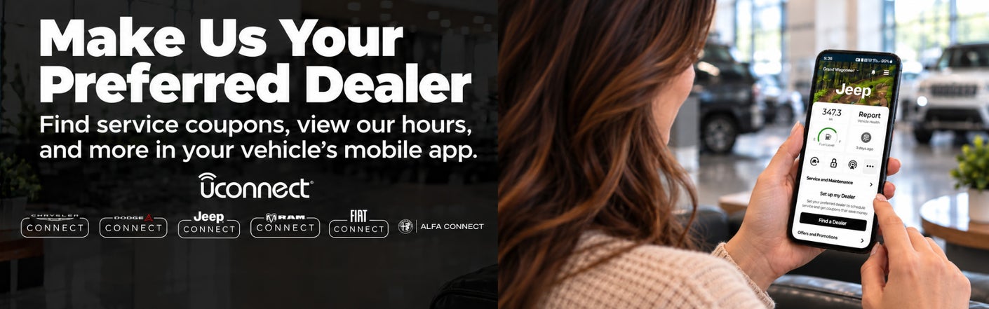 uconnect® make us your preferred dealer | Jay Hatfield Dodge Chrysler Ram Jeep - Frontenac, KS in Frontenac KS